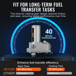 VEVOR degvielas pārsūknēšanas sūknis 12 V DC 57 l/min 149 W ar automātisku degvielas pistoli un garu ieplūdes un izplūdes šļūteni benzīnam, dīzeļdegvielai, petrolejai un etanola maisījumiem