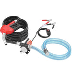 VEVOR degvielas pārsūknēšanas sūknis, 12 V DC, 30 l/min, 124 W, portatīvs elektriskais dīzeļdegvielas sūknis ar automātisku uzpildes pistoli, garu ieplūdes un izplūdes šļūteni benzīnam, dīzeļdegvielai, petrolejai un metanola maisījumiem