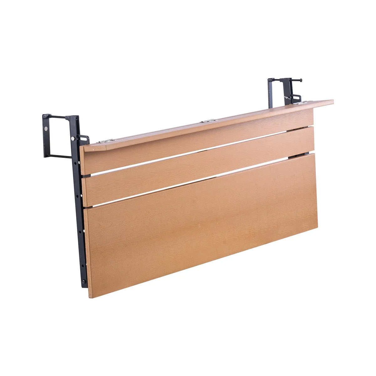 VEVOR piekarināms balkona galds 38 × 99 cm, salokāms margu galds ar 5 līmeņu augstuma regulēšanu, piemērots margām ar biezumu 2,5–13,5 cm, pasniegšanas galds balkonam un terasei