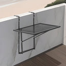 VEVOR piekarināms balkona galds 48 × 61 cm, salokāms metāla margu galds ar 5 līmeņu regulēšanu, piemērots margām ar biezumu 2,5–11,9 cm, pasniegšanas galds balkonam un terasei