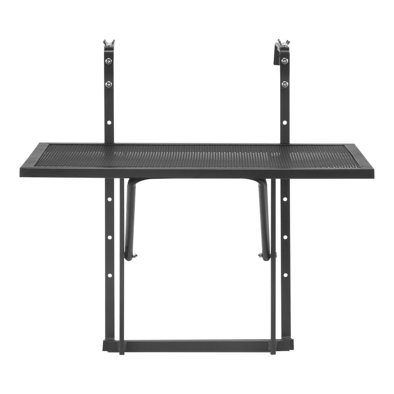 VEVOR piekarināms balkona galds 48 × 61 cm, salokāms metāla margu galds ar 5 līmeņu regulēšanu, piemērots margām ar biezumu 2,5–11,9 cm, pasniegšanas galds balkonam un terasei