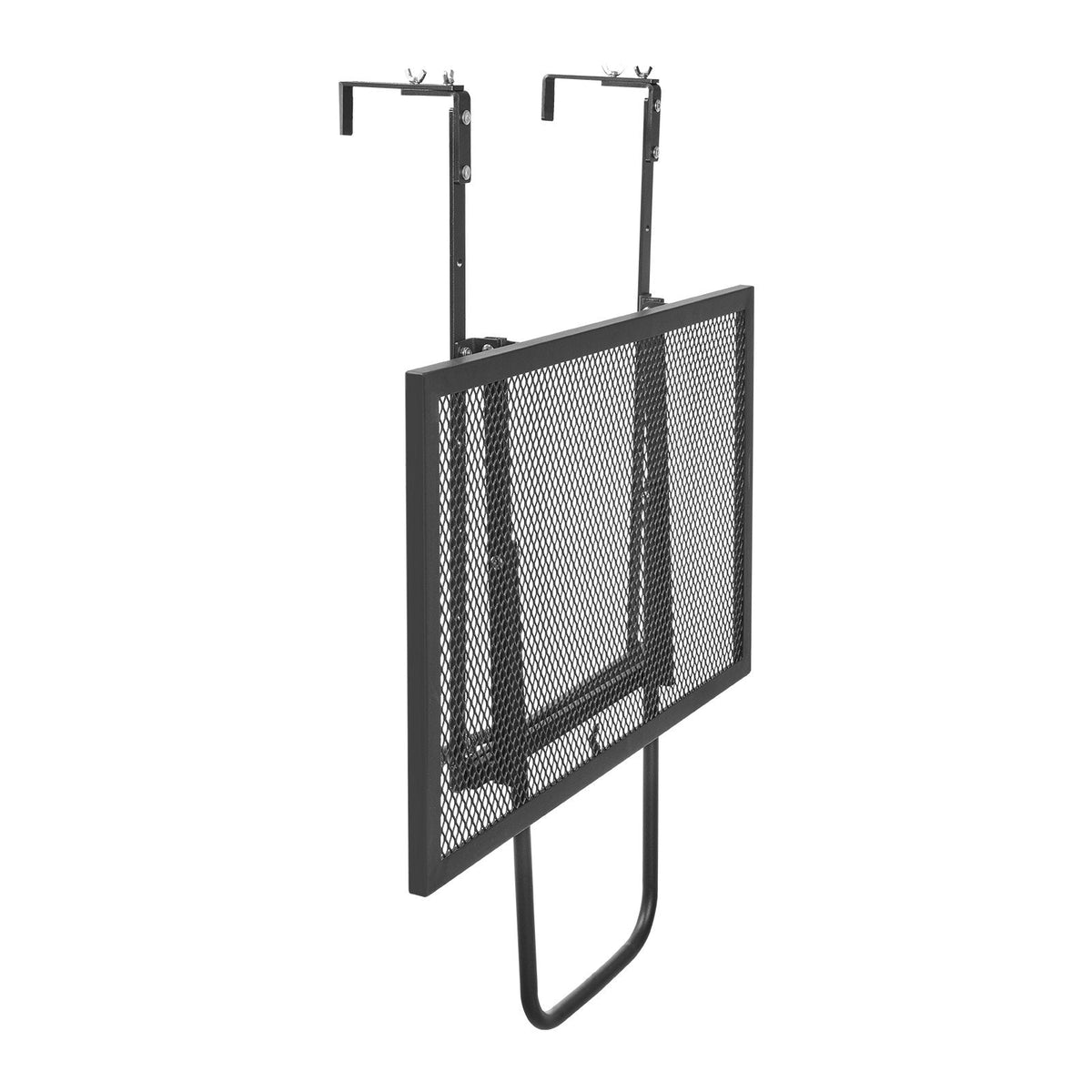 VEVOR piekarināms balkona galds 48 × 61 cm, salokāms metāla margu galds ar 5 līmeņu regulēšanu, piemērots margām ar biezumu 2,5–11,9 cm, pasniegšanas galds balkonam un terasei