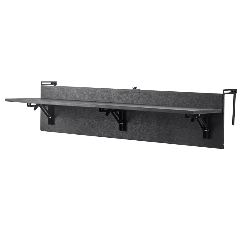 VEVOR piekarināms balkona galds 30,5 × 122 cm, salokāms margu galds, kravnesība līdz 22,7 kg, piemērots margām ar biezumu 2,5–10,9 cm, pasniegšanas galds balkonam un terasei