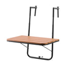 VEVOR piekarināms balkona galds 64 × 61 cm, salokāms balkona margu galds ar 4 līmeņu augstuma regulēšanu, piemērots margām ar biezumu 2,5–21 cm, pasniegšanas galds balkonam un terasei