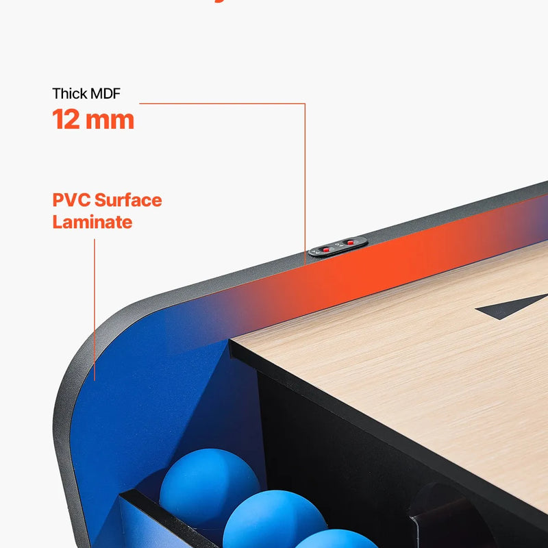 VEVOR klasiskā Roll and Score arkādes spēļu galda iekārta, 244 cm, iekštelpu arkādes spēle ar elektronisko rezultātu skaitītāju, skaņu un automātisku bumbiņu atgriešanu, piemērota pieaugušajiem un bērniem, 4 bumbiņas komplektā