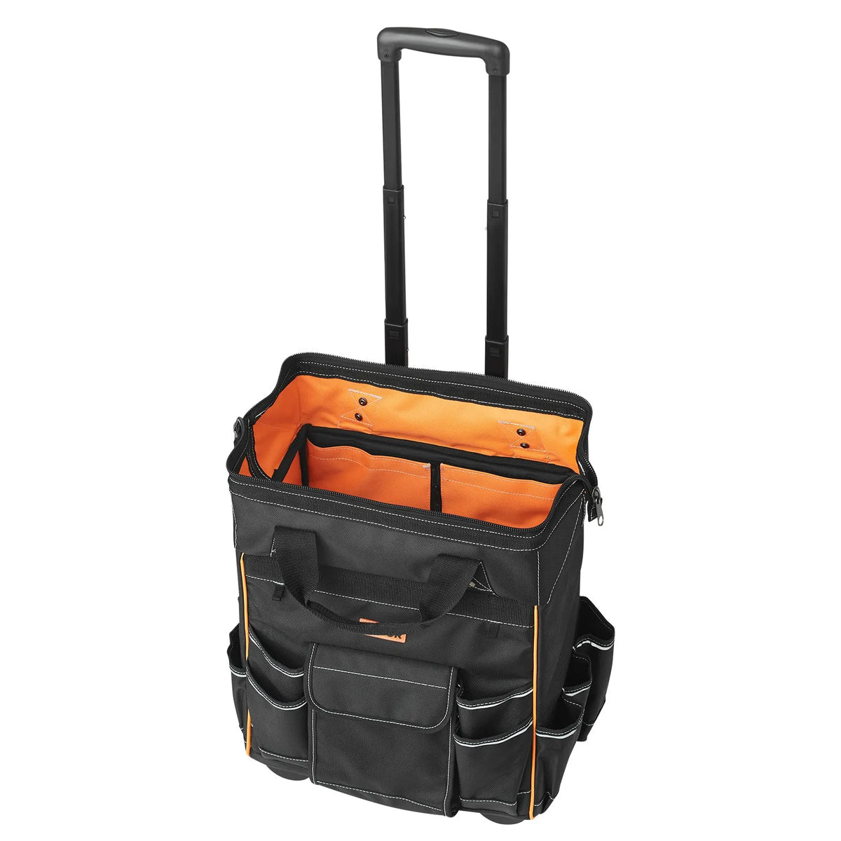 VEVOR instrumentu soma ar riteņiem, kravnesība līdz 50 kg, 25 kabatas, izturīga instrumentu soma uz riteņiem ar regulējamu teleskopisko rokturi un stabilu pamatni, instrumentu organizators celtniecībai un mehāniķiem