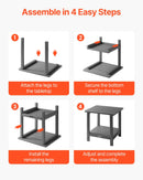 VEVOR āra sānu galds 450 × 380 × 440 mm, divslāņu HDPE konstrukcija, viegli kopjams, izturīgs pret skarbiem laikapstākļiem, piemērots terasei, baseinam, pludmalei, lievenim, pagalmam un iekštelpām, pelēks