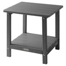 VEVOR āra sānu galds 450 × 380 × 440 mm, divslāņu HDPE konstrukcija, viegli kopjams, izturīgs pret skarbiem laikapstākļiem, piemērots terasei, baseinam, pludmalei, lievenim, pagalmam un iekštelpām, pelēks