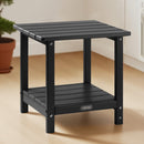 VEVOR āra sānu galds 450 × 380 × 440 mm, divslāņu HDPE konstrukcija, viegli kopjams, izturīgs pret skarbiem laikapstākļiem, piemērots terasei, baseinam, pludmalei, lievenim, pagalmam un iekštelpām, melns