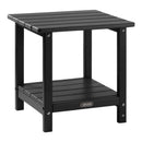 VEVOR āra sānu galds 450 × 380 × 440 mm, divslāņu HDPE konstrukcija, viegli kopjams, izturīgs pret skarbiem laikapstākļiem, piemērots terasei, baseinam, pludmalei, lievenim, pagalmam un iekštelpām, melns