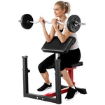 VEVOR treniņu sols ar kāju iztaisnošanas moduli, spēka treniņu sols ar bicepsu staciju hantelēm un stienim, 200 kg nestspēja, daudzfunkcionāls sols mājas sporta zālei
