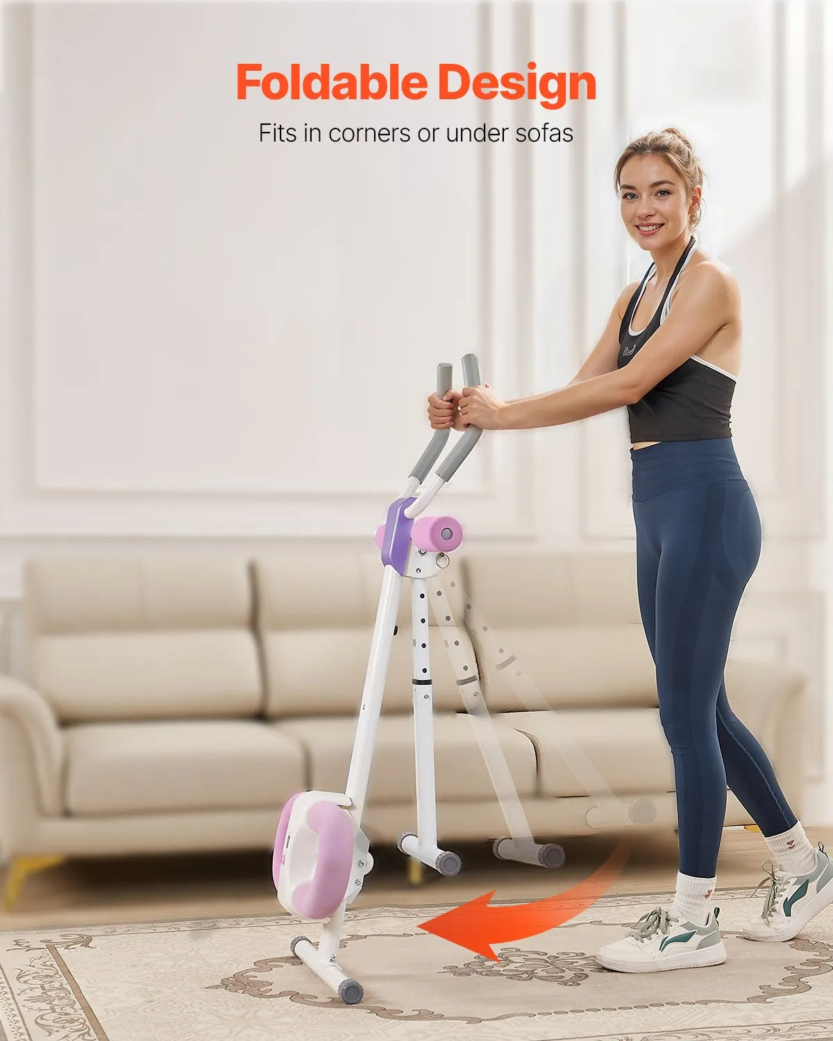 VEVOR vēdera preses trenažieris, core un vēdera muskuļu trenažieris, salokāms un regulējams fitnesa aprīkojums, 150 kg nestspēja, mājas sporta zālei