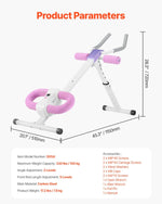 VEVOR vēdera preses trenažieris, core un vēdera muskuļu trenažieris, salokāms un regulējams fitnesa aprīkojums, 150 kg nestspēja, mājas sporta zālei