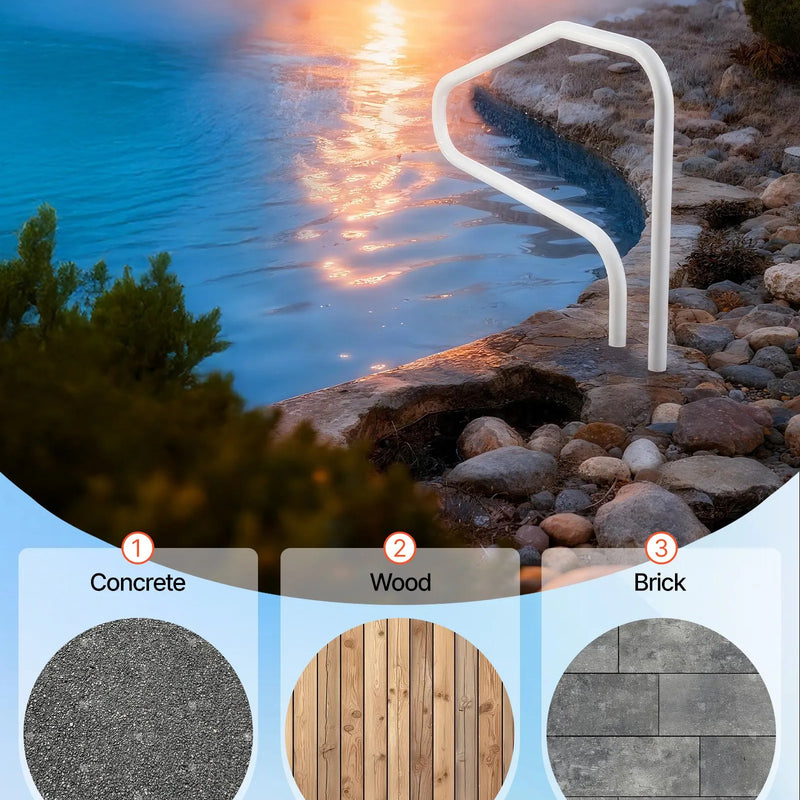 VEVOR baseina margas 122 × 81,3 cm, pastiprinātas nerūsējošā tērauda peldbaseina margas ar nestspēju līdz 100 kg, bezšuvju metinājums, iegremdēta vai ar pamatplāksni montējama konstrukcija lietošanai pie baseina, akvaparkos un spa centros