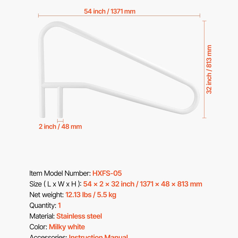 VEVOR baseina margas 137,1 × 81,3 cm, pastiprinātas nerūsējošā tērauda peldbaseina margas ar nestspēju līdz 100 kg, bezšuvju metinājums, iegremdēta vai ar pamatplāksni montējama konstrukcija lietošanai pie baseina, akvaparkos un spa centros