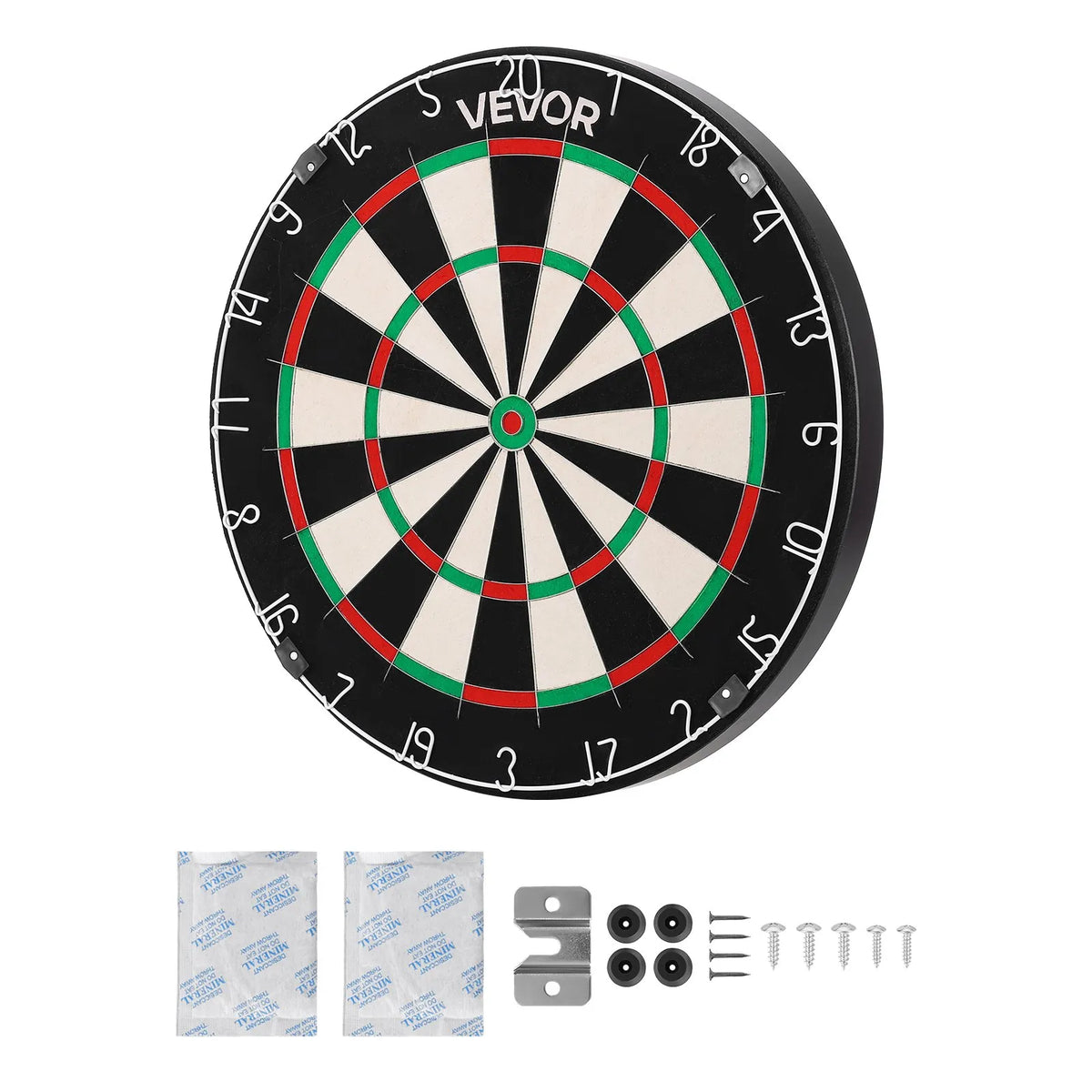 VEVOR šautriņu dēlis 450 mm, augstas kvalitātes šautriņu dēlis ar skavu brīvu bullseye centru, asmens tipa stiepli un rotējošu ciparu gredzenu, profesionāls šautriņu dēlis mājas ballītēm un spēļu istabai (šautriņas nav iekļautas)