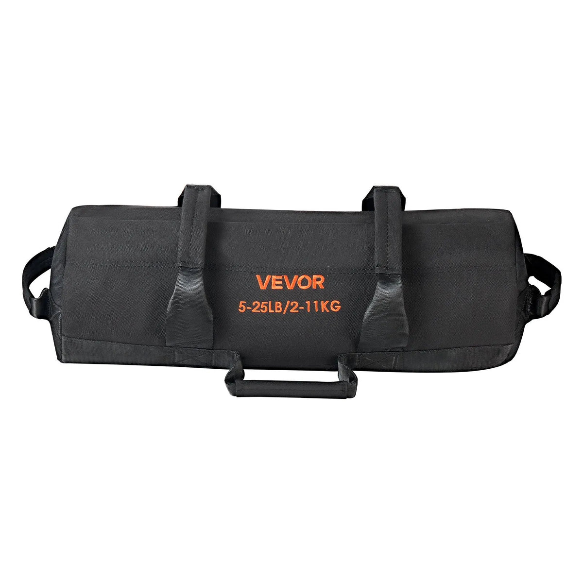VEVOR regulējams treniņu smilšu maiss ar rokturiem, 2–11 kg, fitnesa un spēka treniņiem, melns (bez pildījuma)
