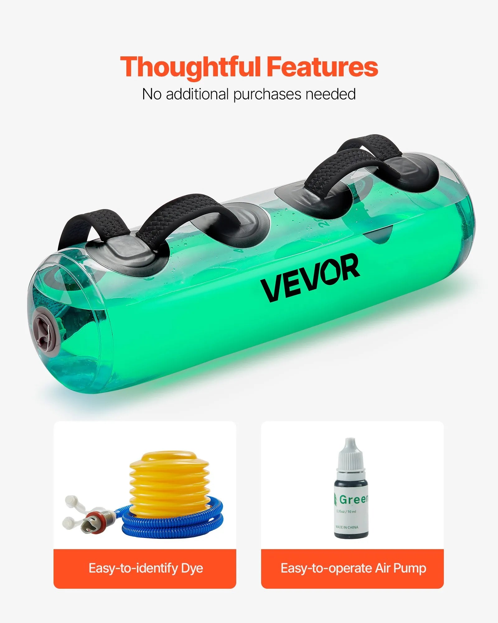 VEVOR ūdens treniņu soma, regulējama līdz 31,75 kg, stabilitātes un pilna ķermeņa treniņiem, mājas fitnesam