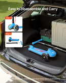 VEVOR trīsriteņu skrejritenis bērniem no 3 gadu vecuma ar LED gaismas riteņiem, regulējamu stūres augstumu, platu pretslīdes platformu un vieglu alumīnija rāmi, kravnesība līdz 74,8 kg, zils