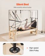 VEVOR pilates reformeris no koka ar dubulto pretestību, treniņu aprīkojums ar reformera kasti un lēciena platformu, piemērots iesācējiem un pieredzējušiem lietotājiem, slodze līdz 181 kg