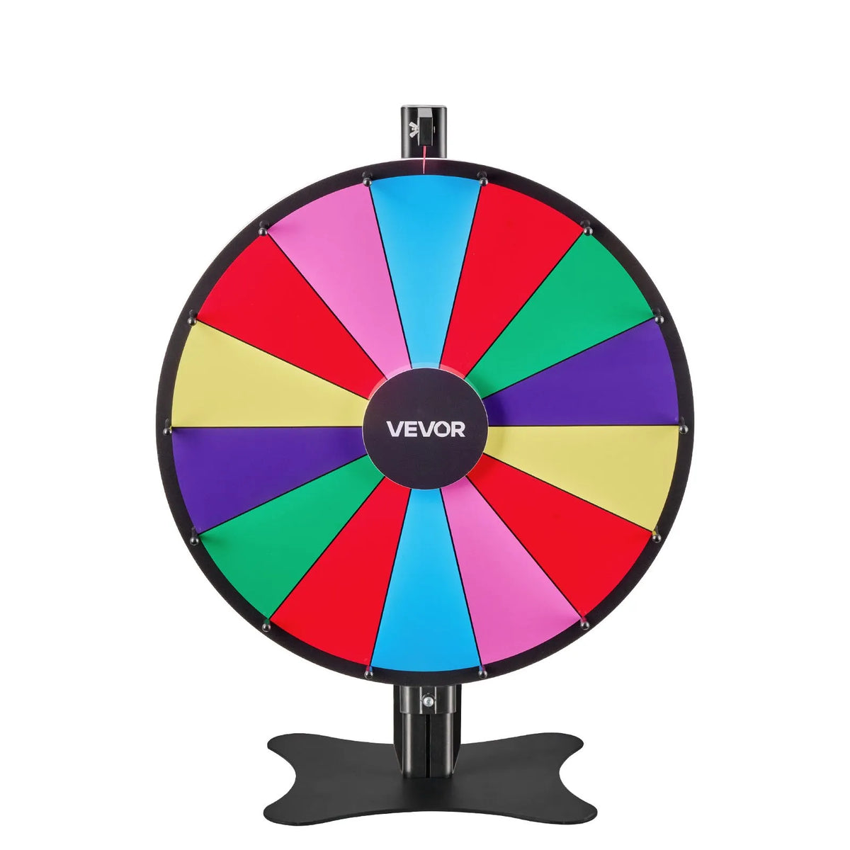 VEVOR 610 mm laimes rats ar statīvu, 14 nodalījumi, regulējams augstums, ar dzēšamu virsmu un 2 marķieriem, 6 krāsas, viegla montāža, ballītēm, bāriem, izstādēm un karnevāliem