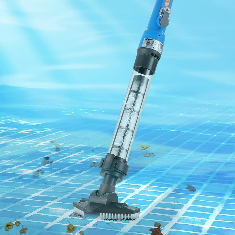 VEVOR Bezvadu rokas baseina putekļsūcējs, 8,5 GPM, ar pagarināmu kātu, spēcīga sūkšana dziļai tīrīšanai, uzlādējams baseina tīrītājs ar līdz 1 stundai darbības laiku, paredzēts virszemes un iebūvējamiem baseiniem un spa
