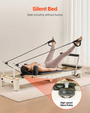 VEVOR salokāms pilates reformeris ar sēdēšanas kasti, pilates gulta ar dubulto pretestību (atsperes un troses), piemērots iesācējiem un pieredzējušiem lietotājiem mājas sporta zālei, slodze līdz 181 kg