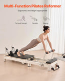 VEVOR salokāms pilates reformeris ar sēdēšanas kasti, pilates gulta ar dubulto pretestību (atsperes un troses), piemērots iesācējiem un pieredzējušiem lietotājiem mājas sporta zālei, slodze līdz 181 kg
