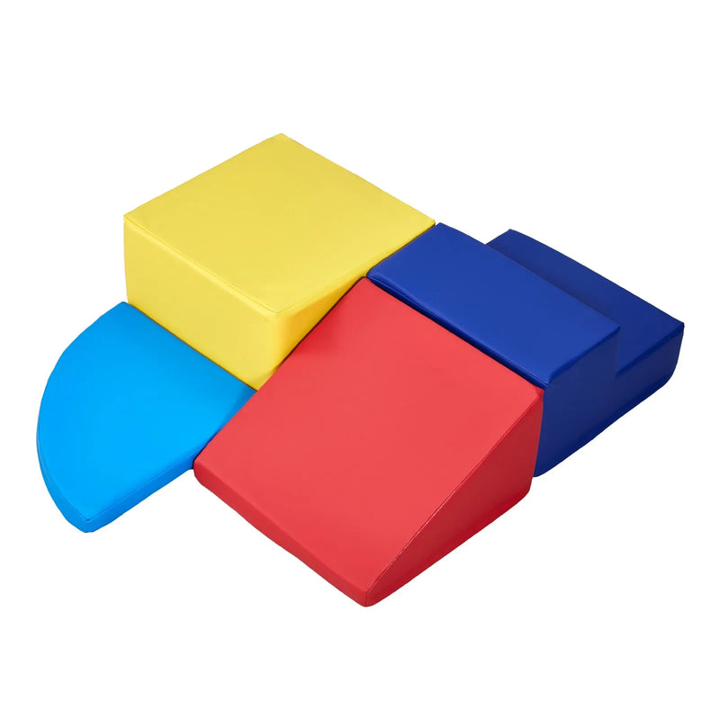 VEVOR Bērnu kāpšanas rotaļu komplekts, 4 daļas, putu kāpšanas bloki bērniem no 6 mēnešiem līdz 3 gadiem, PU ādas pārklājums, iekštelpu rāpošanas un slīdēšanas aktivitāšu komplekts, viegli tīrāms