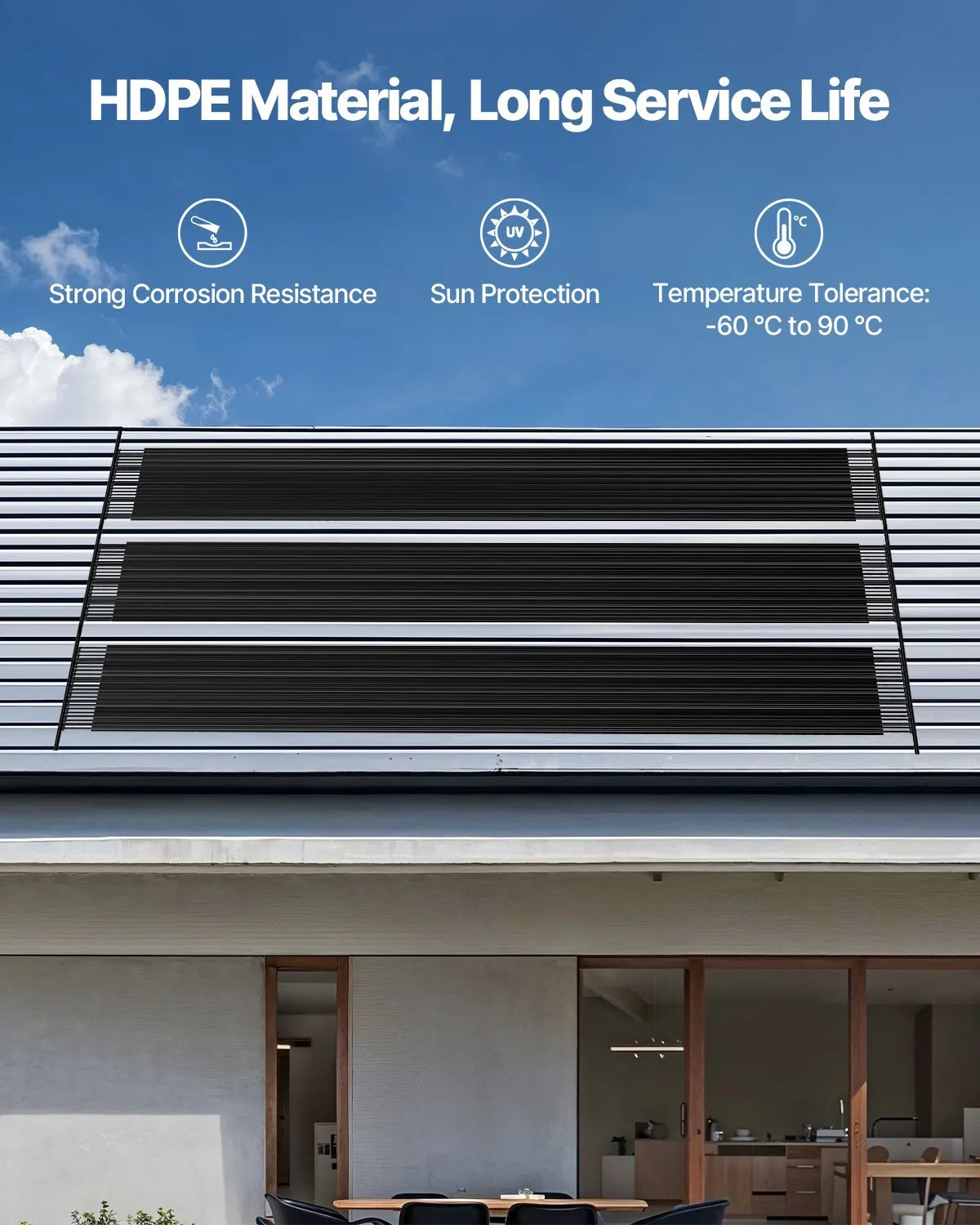 VEVOR Saules baseina sildītājs, 1,22 × 7,32 m HDPE baseina apsildes sistēma ar pilnu piederumu komplektu, universāls saules panelis ūdens temperatūras paaugstināšanai, piemērots virszemes un iebūvējamajiem baseiniem