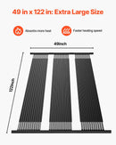 VEVOR Saules baseina sildītājs, 1,22 × 3,05 m HDPE saules paneļi (4 gab.) ar pilnu piederumu komplektu, izturīgi un laikapstākļu noturīgi, universāli ūdens temperatūras paaugstināšanai, piemēroti virszemes un iebūvējamajiem baseiniem