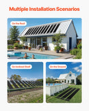 VEVOR Saules baseina sildītājs, 1,22 × 3,05 m HDPE saules paneļi (4 gab.) ar pilnu piederumu komplektu, izturīgi un laikapstākļu noturīgi, universāli ūdens temperatūras paaugstināšanai, piemēroti virszemes un iebūvējamajiem baseiniem