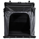 VEVOR jumta telts ar cieto apvalku 2–3 personām, alumīnija konstrukcija ar trīskrāsu LED apgaismojumu, biezs matracis un logs, ūdensizturīga un vēja noturīga, piemērota Jeep, SUV un pikapam