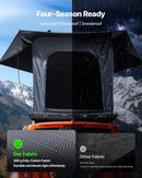 VEVOR Jumta telts ar cieto apvalku 2–3 personām, alumīnija konstrukcija ar trīskrāsu LED apgaismojumu, biezs matracis un 1 logs, ūdensizturīga un vēja noturīga, piemērota Jeep, SUV un pikapam