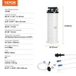 VEVOR šķidruma ekstraktors 6,5 l pneimatisks/manuāls eļļas maiņas vakuuma šķidruma ekstraktors ar mēraparātu un iesūkšanas šļūteni automobiļu šķidrumu vakuuma izsūkšanai