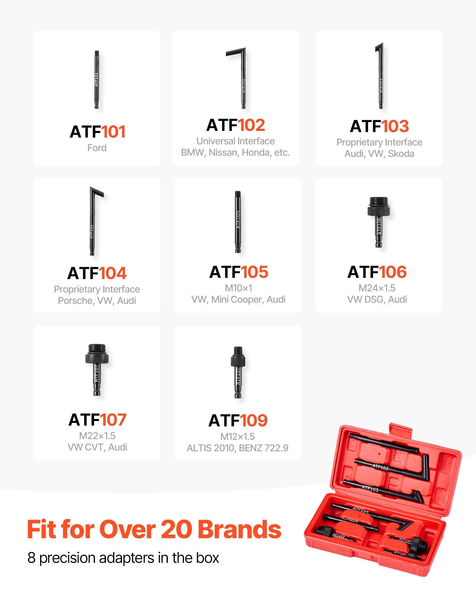 VEVOR transmisijas šķidruma sūknis 7,5 l manuāls ATF uzpildes komplekts ar 8 adapteriem un 120 cm izplūdes šļūteni, eļļas ekstraktors ar HDPE tvertni automašīnām un zāles pļāvējiem