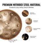 VEVOR Handpan tērauda bungas 55,9 cm ar 10 notīm D minorā ar vālīti