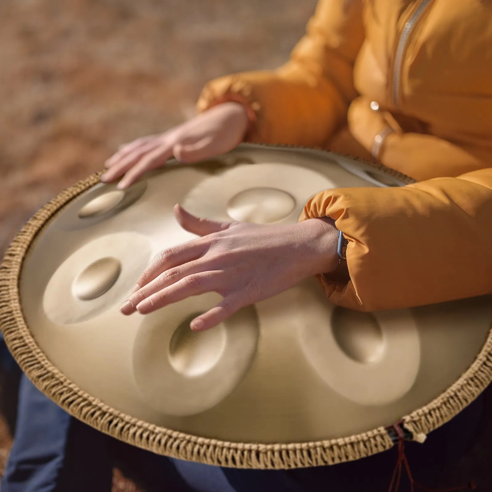 VEVOR Handpan tērauda mēles bungas 55,9 cm ar 9 notīm D minorā ar vālītēm pieaugušajiem