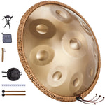 VEVOR Handpan tērauda mēles bungas 55,9 cm ar 9 notīm D minorā ar vālītēm pieaugušajiem