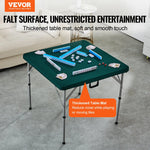 VEVOR salokāms mahjong un kāršu galds 4 spēlētājiem ar nodilumizturīgu zaļu virsmu, pārnēsājams kvadrātveida domino galds ar rokturi, piemērots kempingam, piknikam un ballītēm, 86 × 86 cm