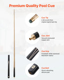 VEVOR snūkera kija 1447,8 mm, dalāma konstrukcija ar pagarinājuma stieni un 9,7 mm ādas uzgali, 538 g profesionāla biljarda kija bāram, mājai un birojam, komplektā koka futrālis