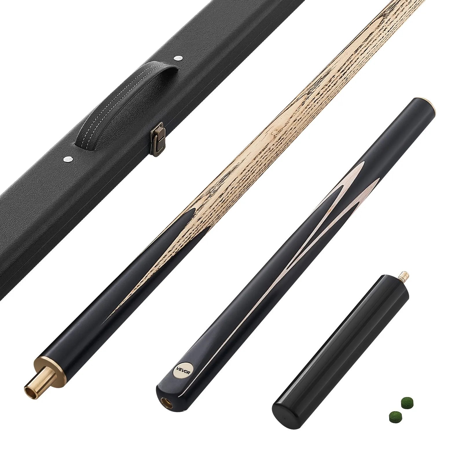VEVOR snūkera kija 1447,8 mm, dalāma konstrukcija ar pagarinājuma stieni un 9,7 mm ādas uzgali, 538 g profesionāla biljarda kija bāram, mājai un birojam, komplektā koka futrālis