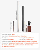 VEVOR snūkera kija 1447,8 mm, dalāma konstrukcija ar pagarinājuma stieni un 9,5 mm ādas uzgali, 538 g profesionāla biljarda kija bāram, mājai un birojam, komplektā alumīnija futrālis