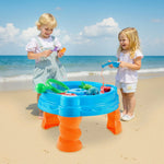 VEVOR ūdens galds mazuļiem, bērnu sensorais aktivitāšu galds Fish 'n Splash ūdens rotaļu komplekts ar 9 piederumiem, vasaras ūdens aktivitāšu galds ar makšķerēšanas spēli bērniem no 3+ gadiem