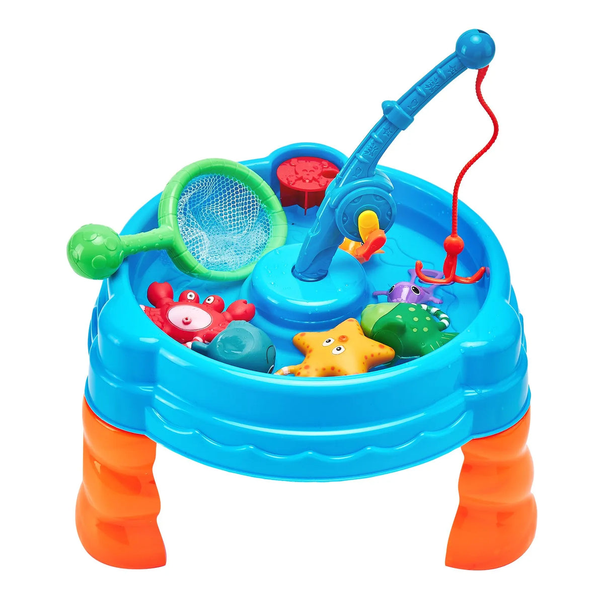 VEVOR ūdens galds mazuļiem, bērnu sensorais aktivitāšu galds Fish 'n Splash ūdens rotaļu komplekts ar 9 piederumiem, vasaras ūdens aktivitāšu galds ar makšķerēšanas spēli bērniem no 3+ gadiem