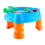 VEVOR ūdens galds mazuļiem, bērnu sensorais aktivitāšu galds Fish 'n Splash ūdens rotaļu komplekts ar 9 piederumiem, vasaras ūdens aktivitāšu galds ar makšķerēšanas spēli bērniem no 3+ gadiem