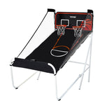 VEVOR salokāma basketbola arkādes spēle 2 spēlētājiem ar 5 bumbām, 8 spēļu režīmiem, elektronisku rezultātu tablo un bumbas pumpi bērniem un pieaugušajiem, melnbalta
