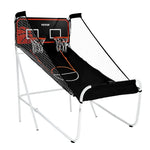 VEVOR salokāma basketbola arkādes spēle 2 spēlētājiem ar 5 bumbām, 8 spēļu režīmiem, elektronisku rezultātu tablo un bumbas pumpi bērniem un pieaugušajiem, melnbalta