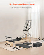 VEVOR koka pilates reformeris ar dubulto pretestību, treniņu aprīkojums ar reformera kasti un lēciena platformu, piemērots iesācējiem un pieredzējušiem lietotājiem mājas sporta zālei un studijai, slodze līdz 181 kg