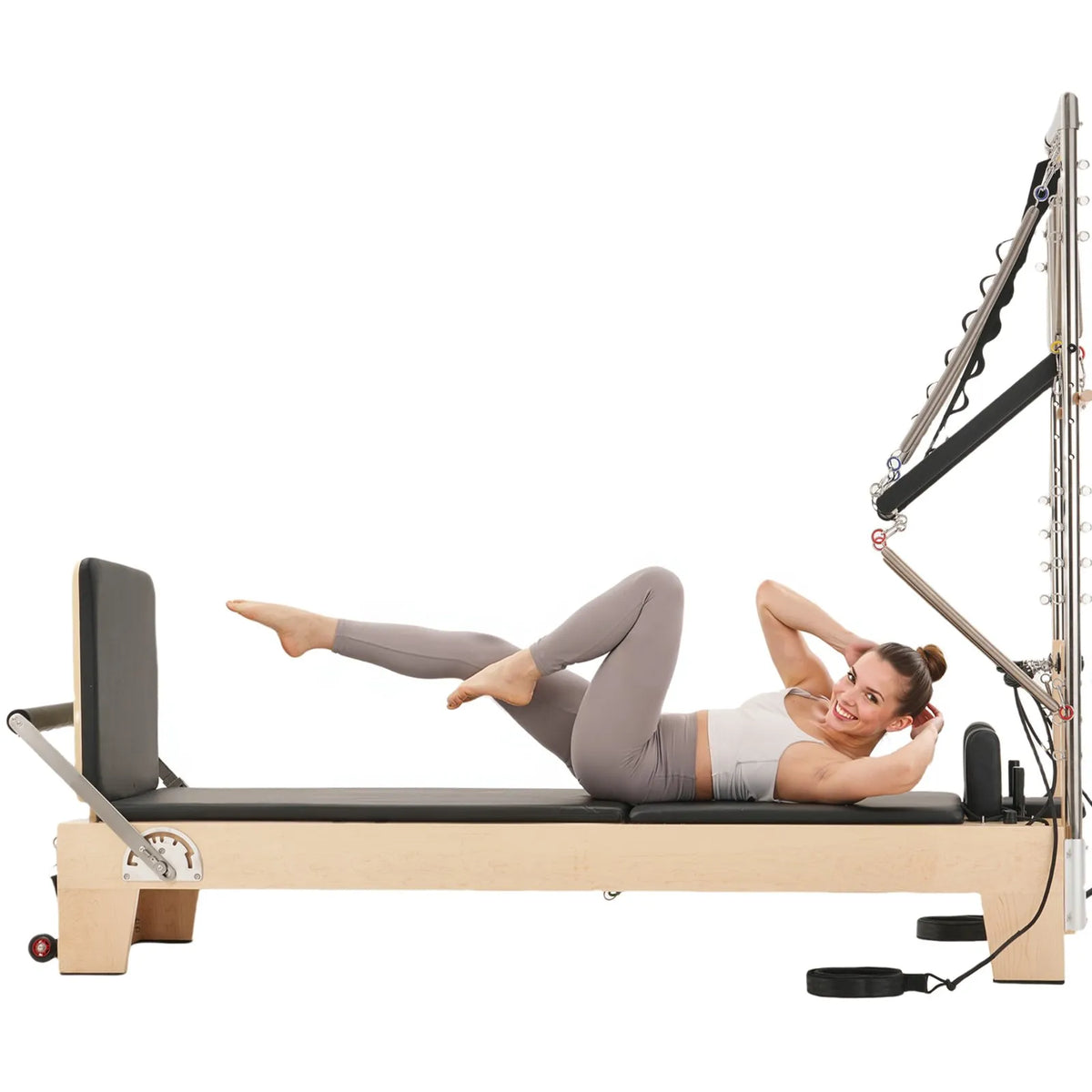 VEVOR koka pilates reformeris ar dubulto pretestību, treniņu aprīkojums ar reformera kasti un lēciena platformu, piemērots iesācējiem un pieredzējušiem lietotājiem mājas sporta zālei un studijai, slodze līdz 181 kg
